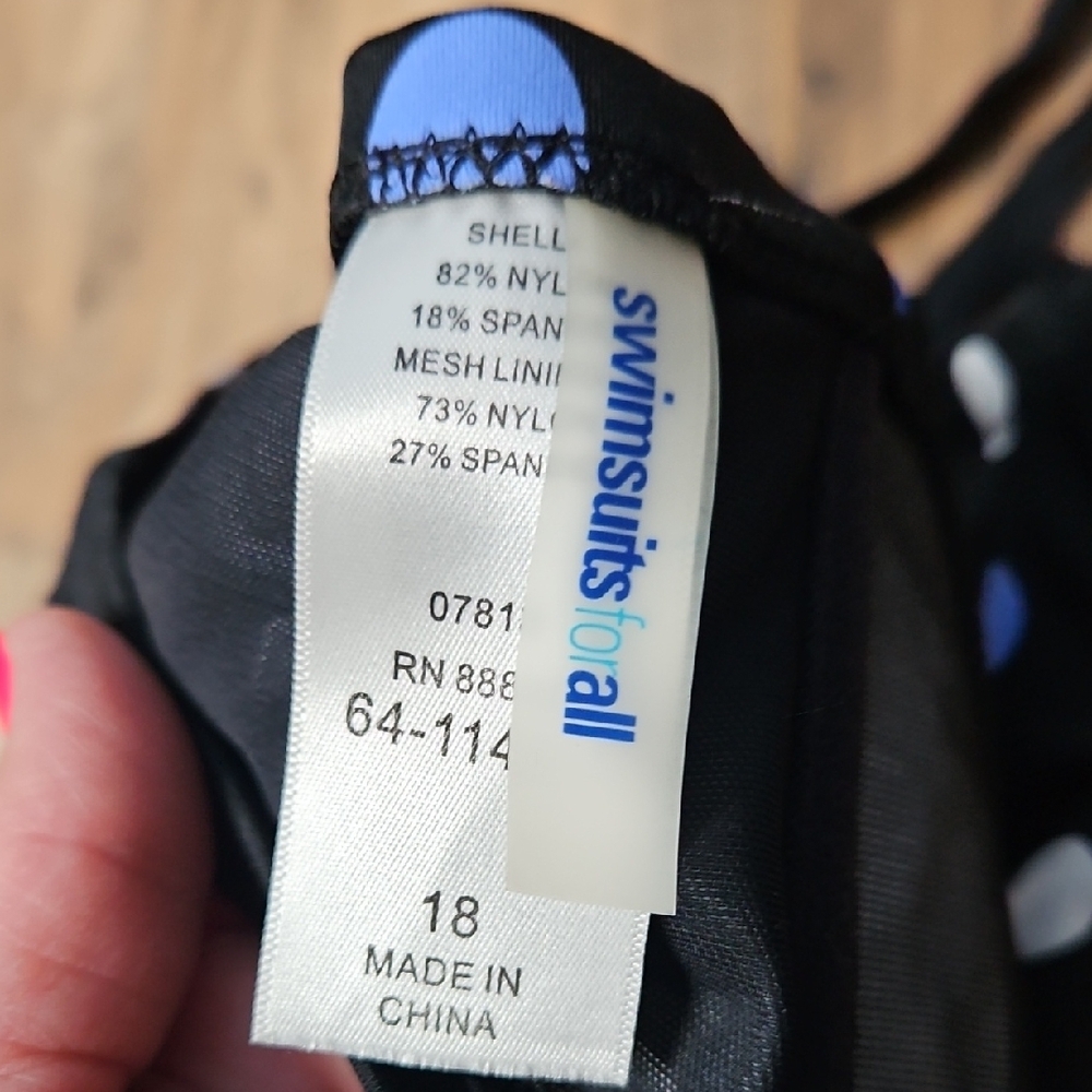 Polka Dot Plus Size Bikini - Black and Blue NWOT - Picture 9 of 15
